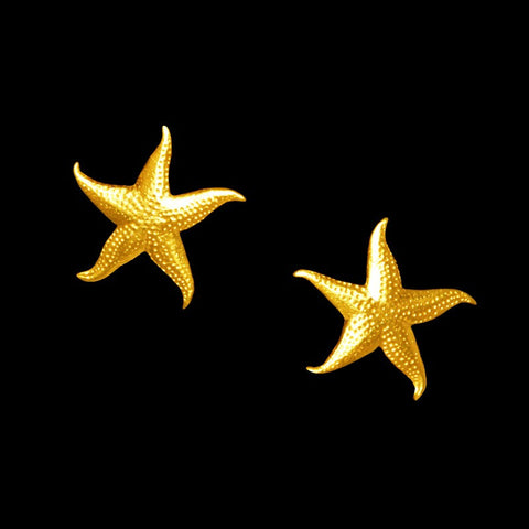 Brinco de Prata com banho de Ouro Starfish