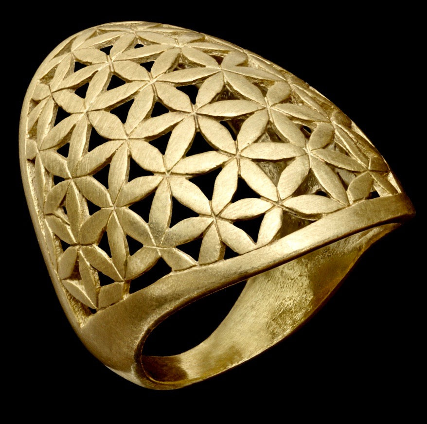 Anel de Prata com Banho de Ouro Iluminuras