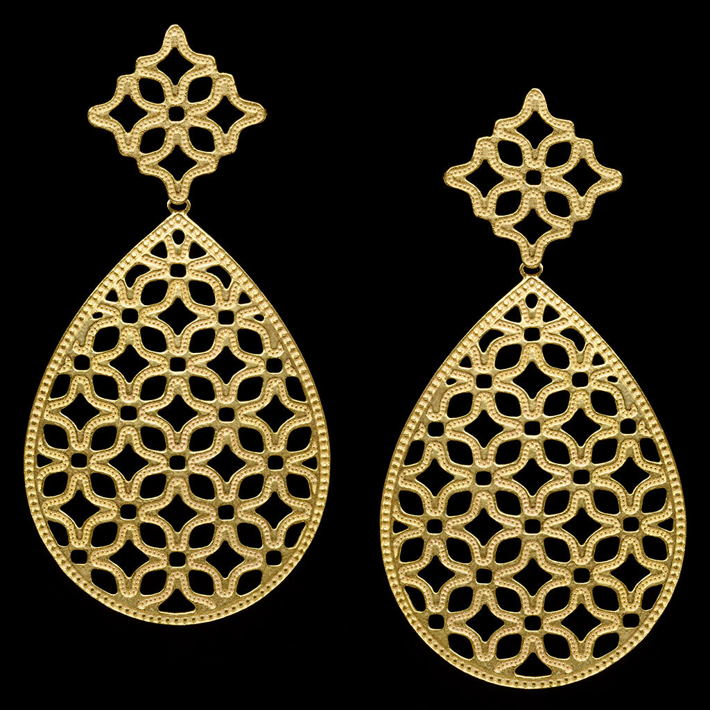 Brinco de Prata com Banho de Ouro Cruzadas