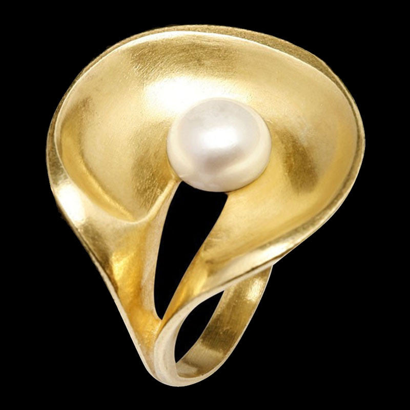 Anel de Prata com banho de Ouro Cocoon