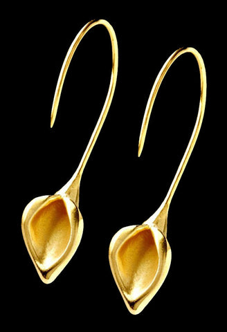 Brinco de Prata com banho de Ouro Copo de Leite