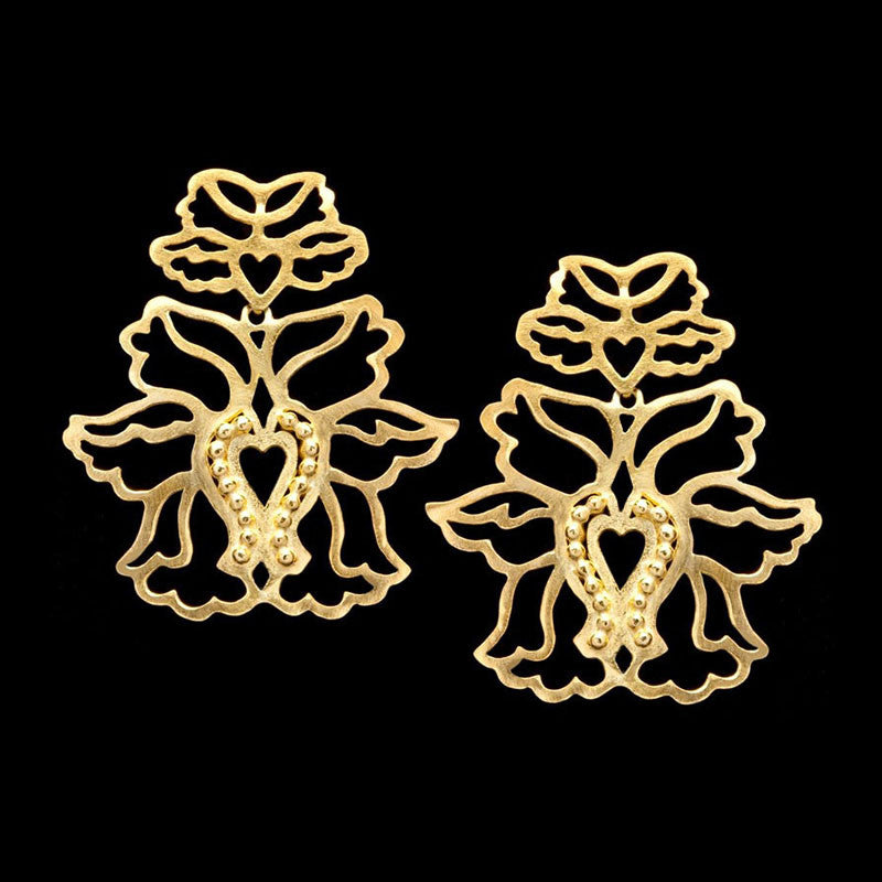 Brinco de Prata com banho de Ouro Orquídea