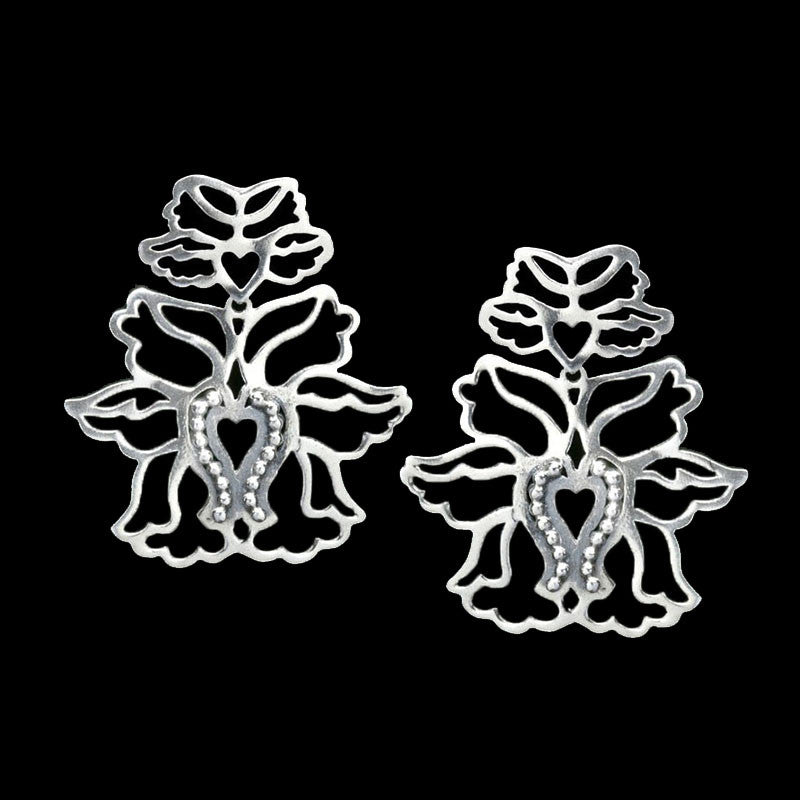 Brinco de Prata Orquídea