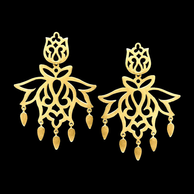 Brinco de Prata com banho de Ouro Ruby Peacock