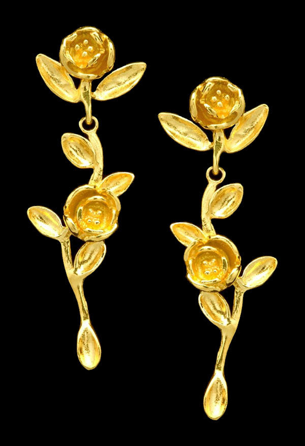 Brinco de Prata com banho de Ouro Roseiral