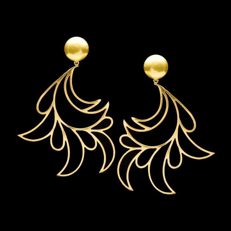 Brinco de Prata com banho de Ouro Tenebrosa