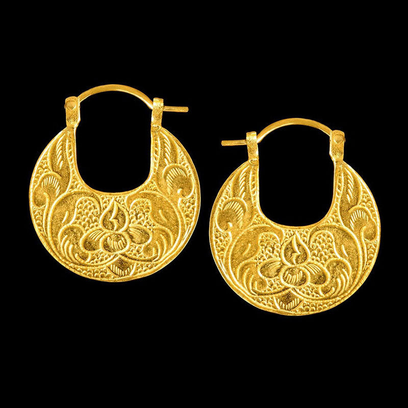 Brinco de Prata com banho de Ouro Tibetan