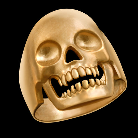 Anel de Prata com Banho de Ouro Skull