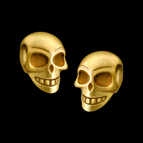 Brinco de Ouro Branco Skeleton Smile